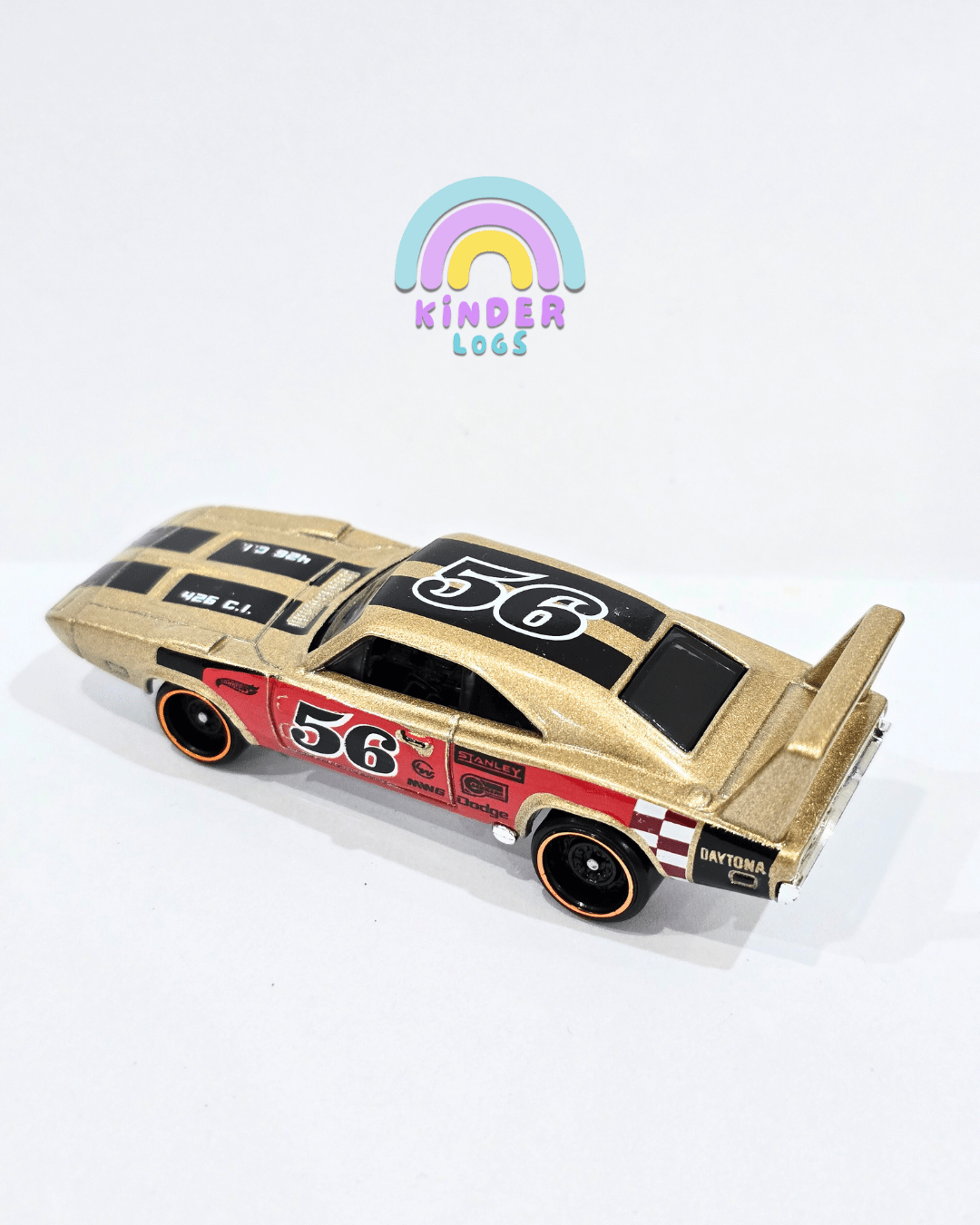 Hot Wheels 1969 Dodge Charger Daytona - Gold (Uncarded) - Kinder Logs