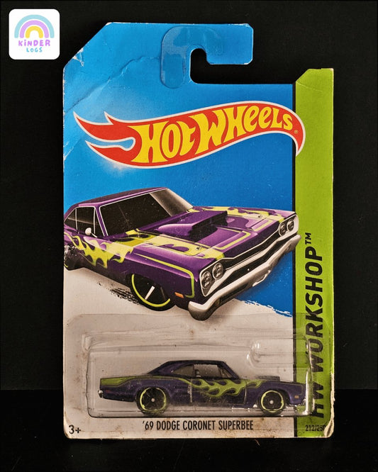 Hot Wheels 1969 Dodge Coronet Superbee (Old Card) - Kinder Logs