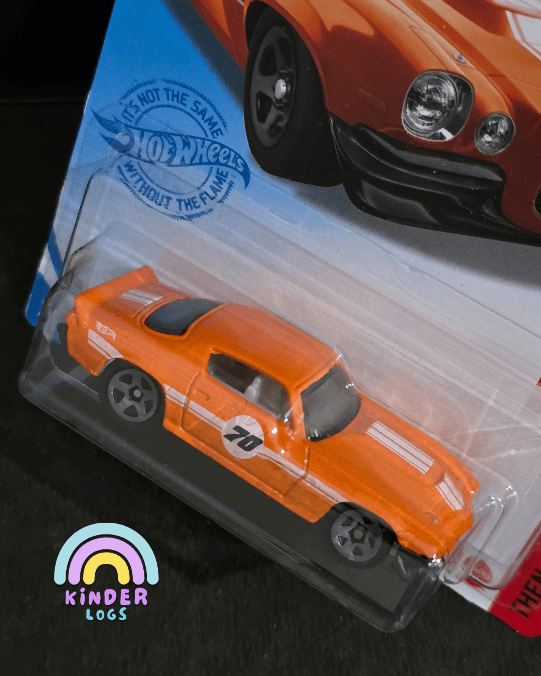 Hot Wheels 1970 Chevy Camaro RS - Orange (Imported) - Kinder Logs