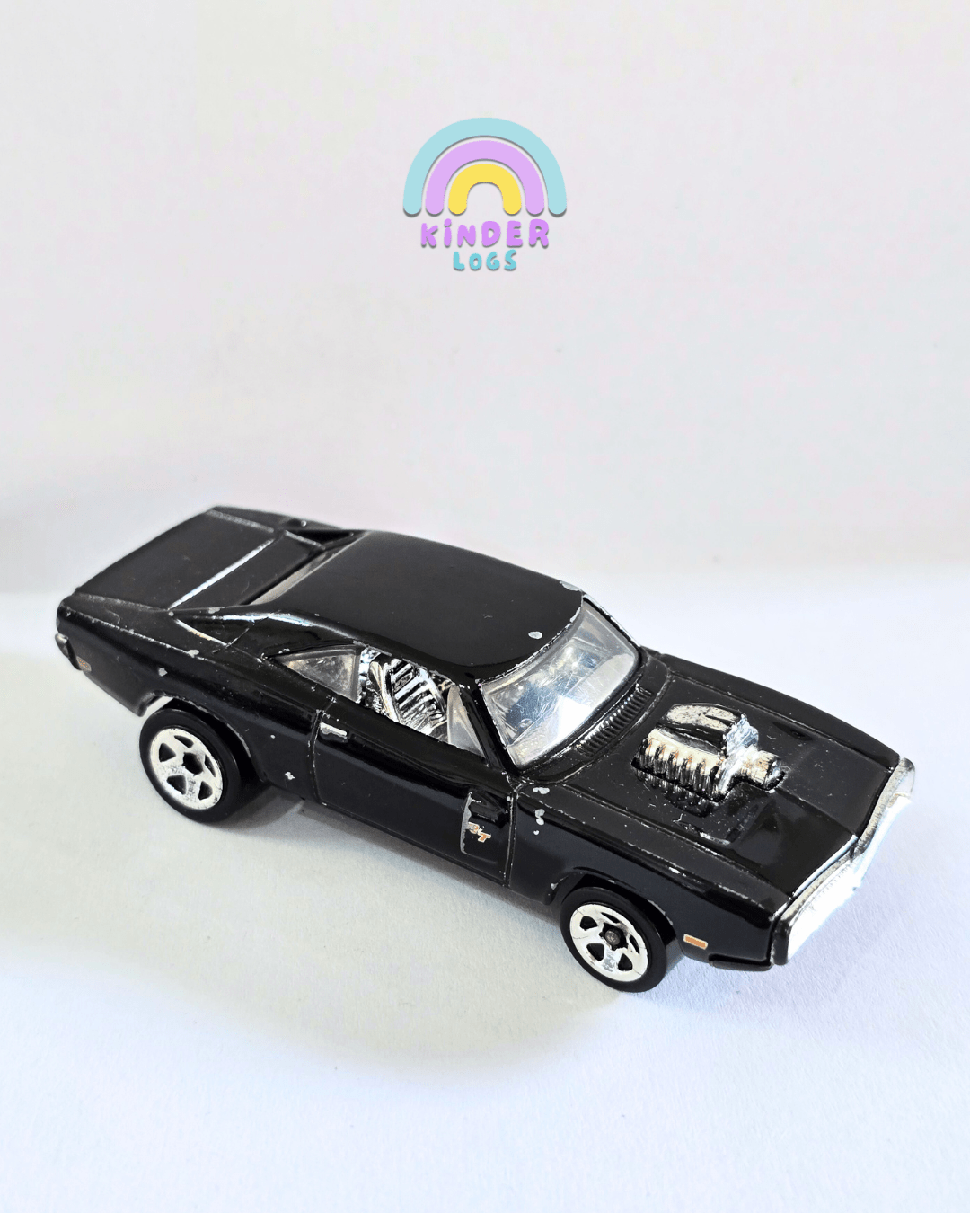 Hot Wheels 1970 Dodge Charger - Black (Used Car) - Kinder Logs