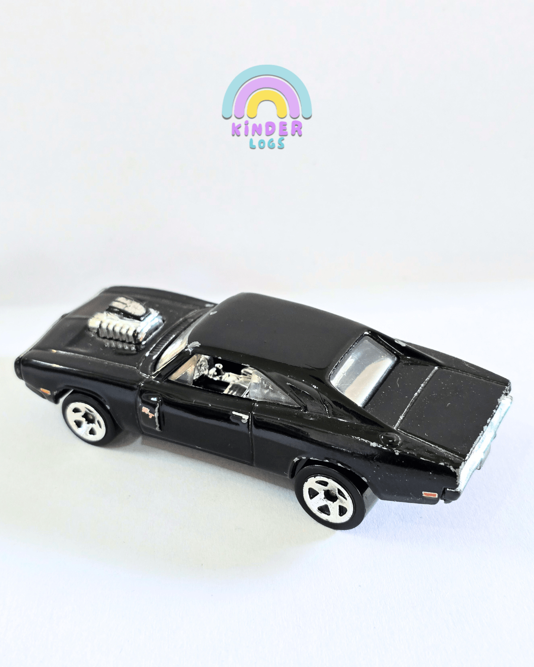 Hot Wheels 1970 Dodge Charger - Black (Used Car) - Kinder Logs