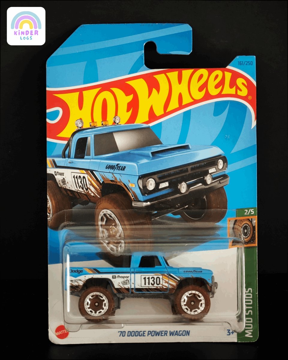 Hot Wheels 1970 Dodge Power Wagon (Mud Studs) - Kinder Logs