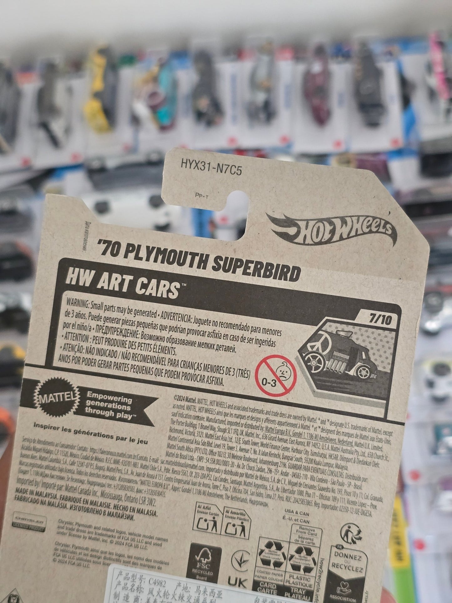 Hot Wheels 1970 Plymouth Superbird (Imported) - Kinder Logs