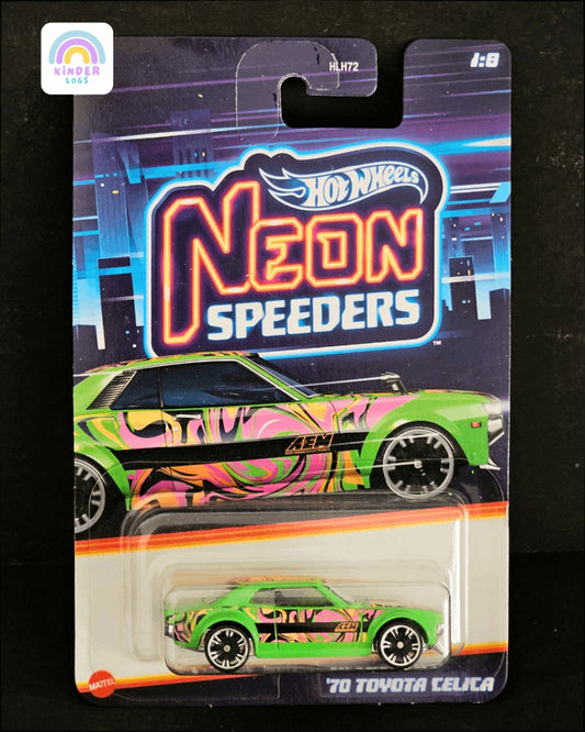 Hot Wheels 1970 Toyota Celica - Neon Speeders - Kinder Logs
