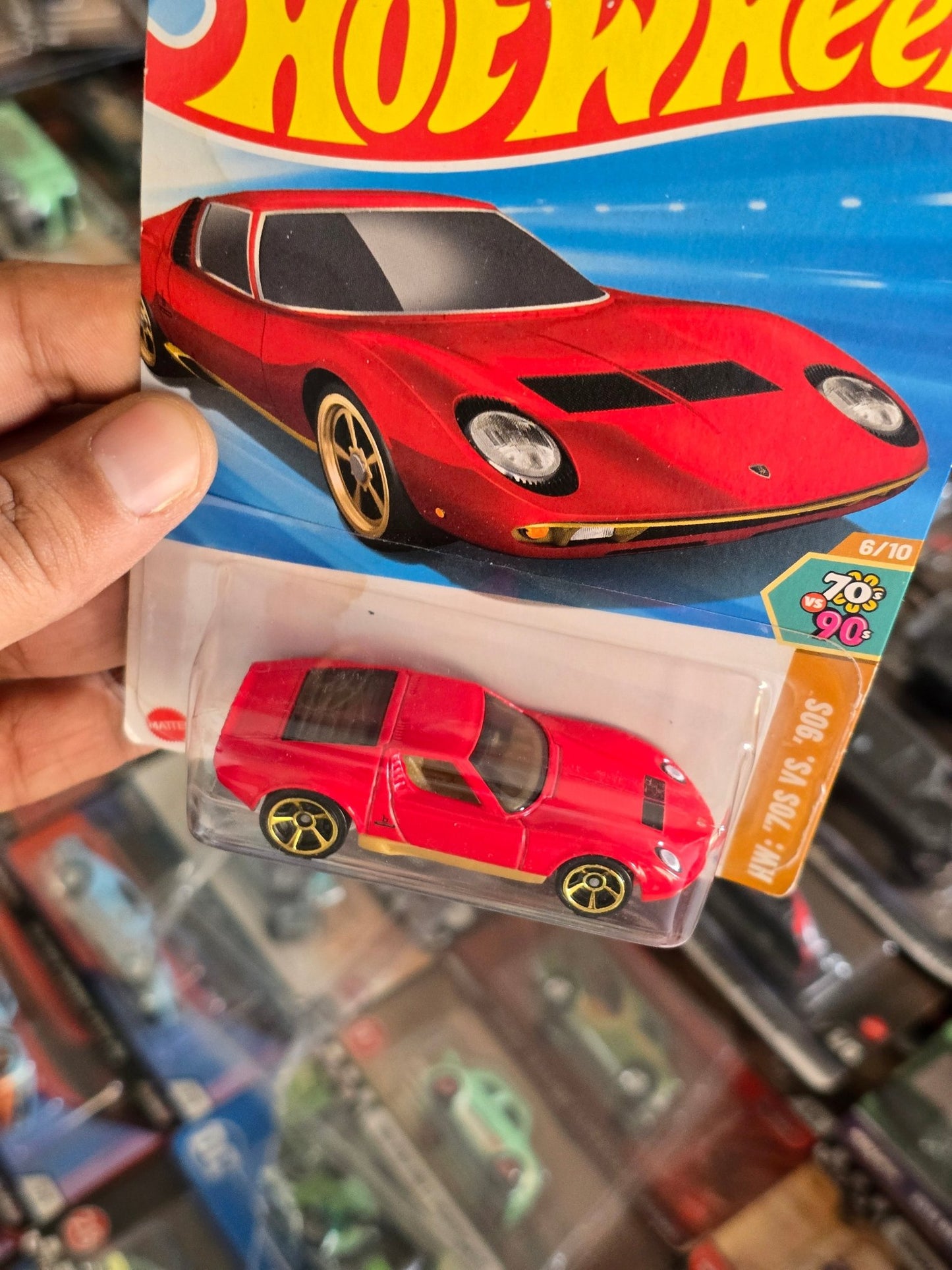 Hot Wheels 1971 Lamborghini Miura SV - Red (Imported) - Kinder Logs