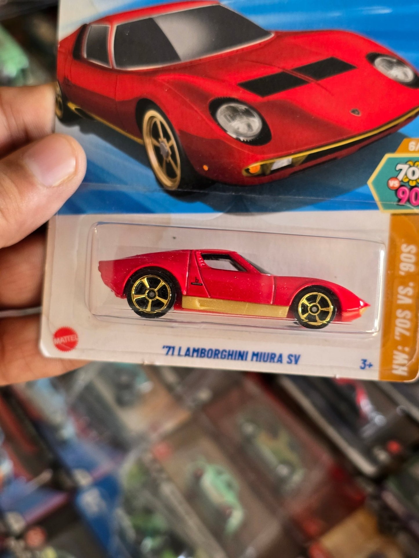 Hot Wheels 1971 Lamborghini Miura SV - Red (Imported) - Kinder Logs