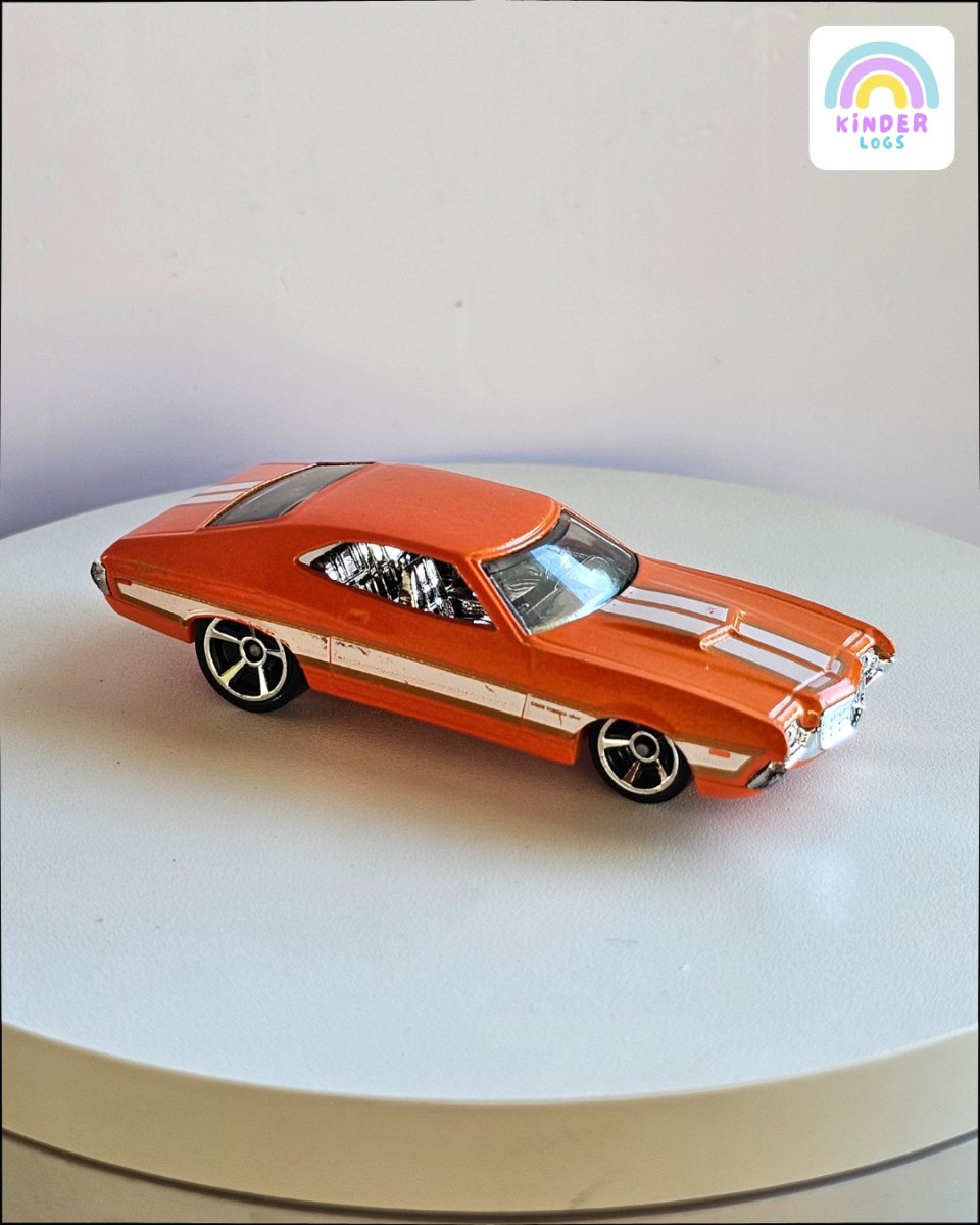 Hot Wheels 1972 Ford Gran Torino Sport - Orange (Uncarded) - Kinder Logs