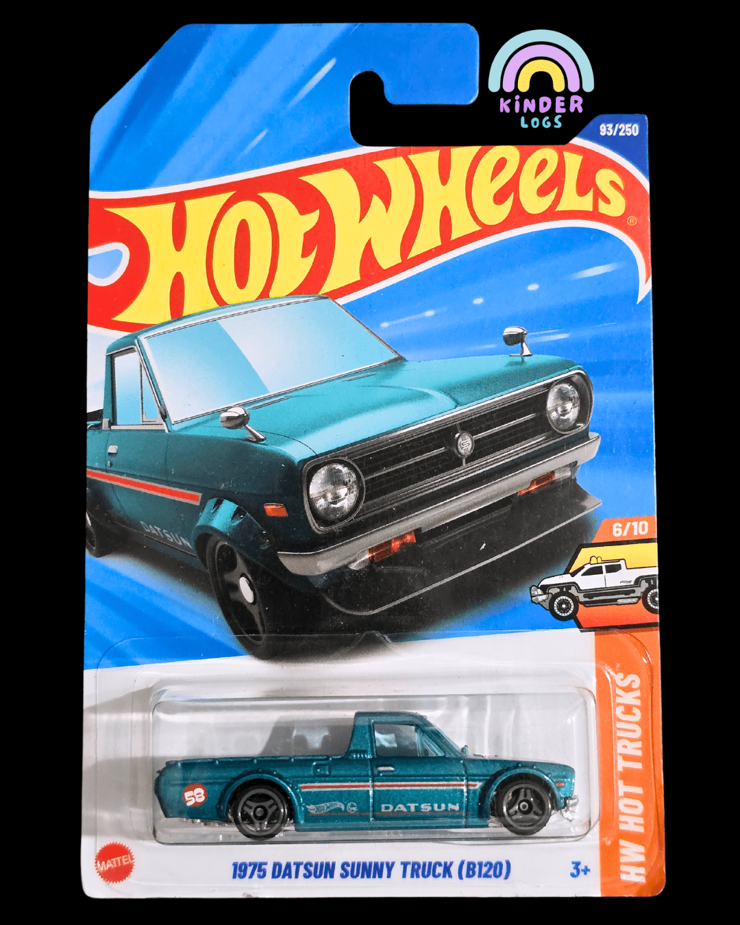 Hot Wheels 1975 Datsun Sunny Truck B120 (Imported) - Kinder Logs