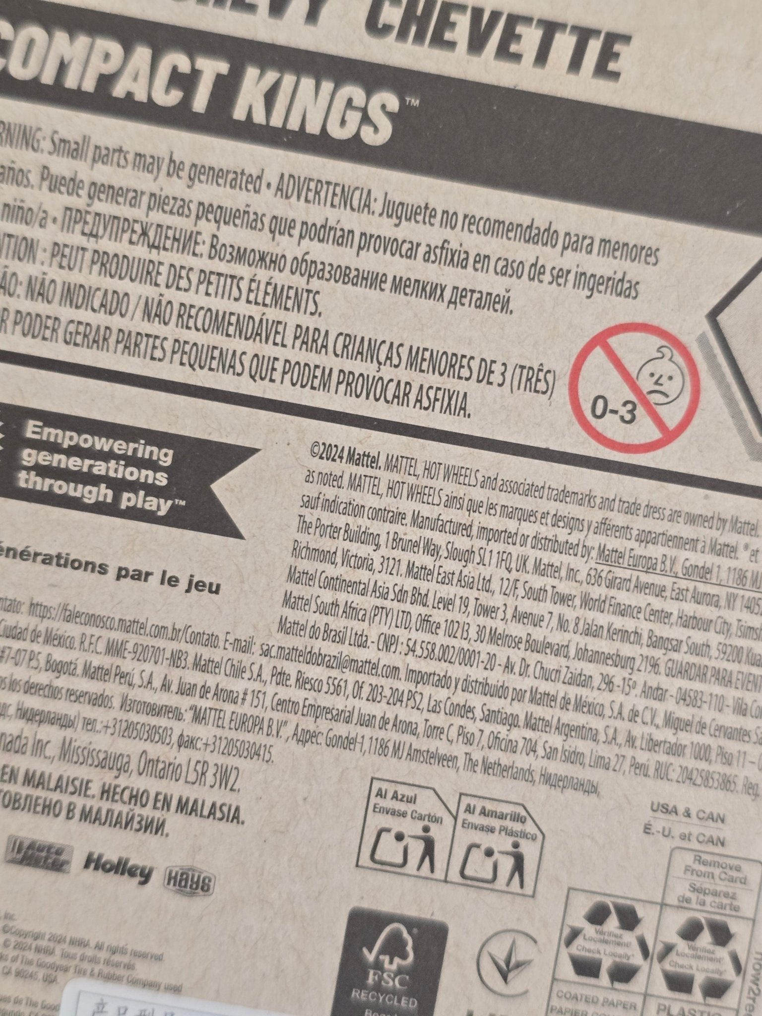 Hot Wheels 1976 Chevy Chevette - Yellow (Imported) - Kinder Logs