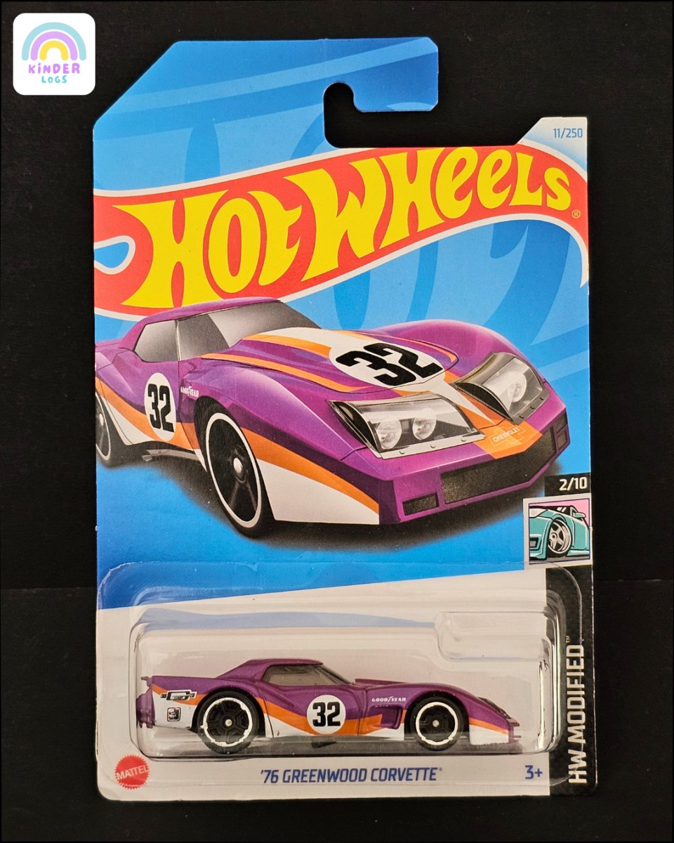 Hot Wheels 1976 Greenwood Chevrolet Corvette (Imported) - Kinder Logs