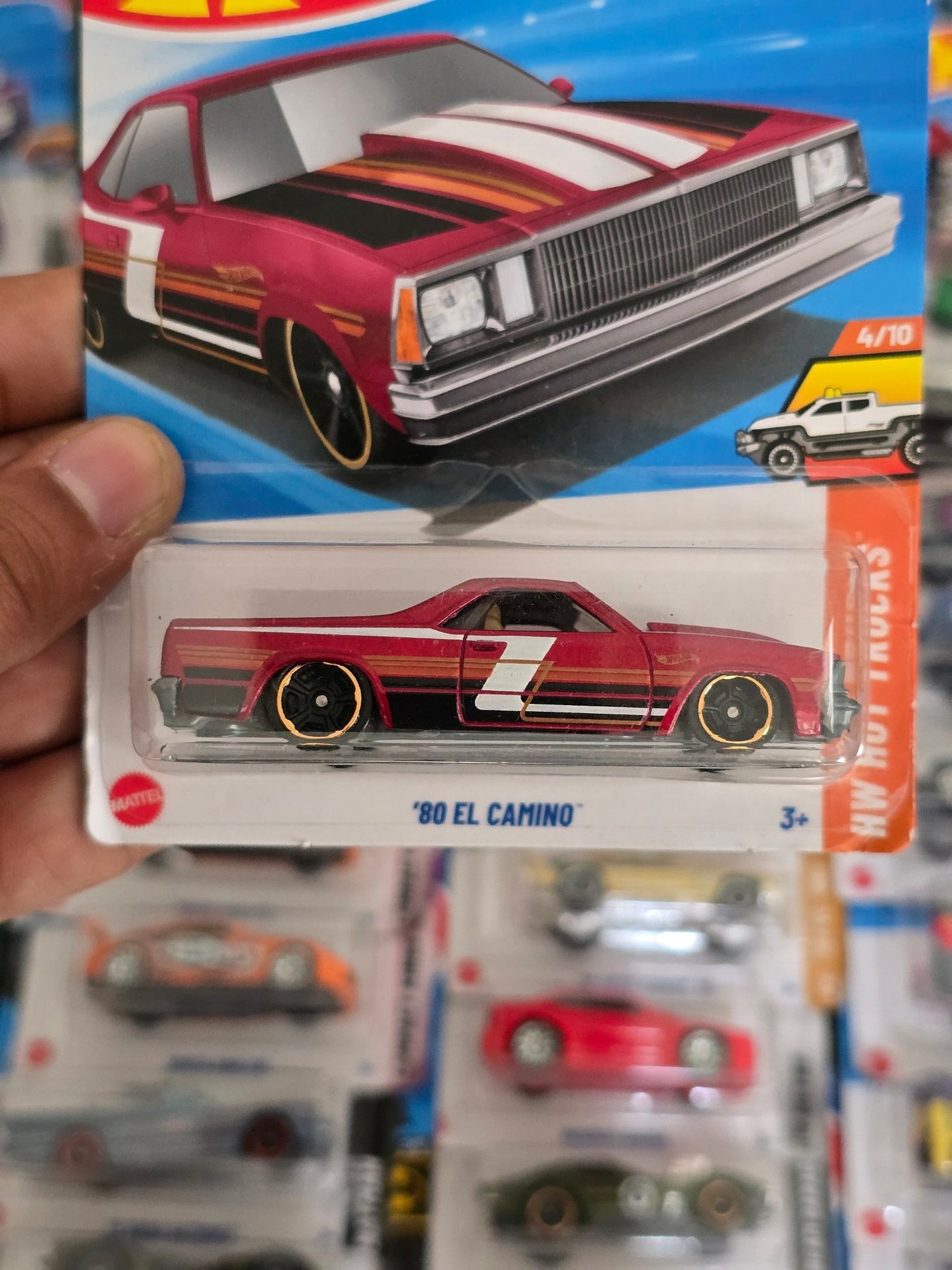 Hot Wheels 1980 Chevy El Camino - Red (Imported) - Kinder Logs