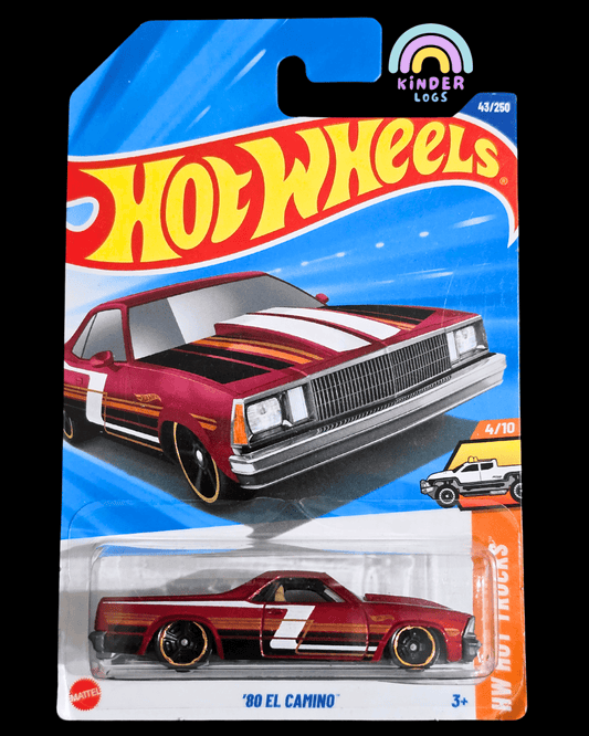 Hot Wheels 1980 Chevy El Camino - Red (Imported) - Kinder Logs