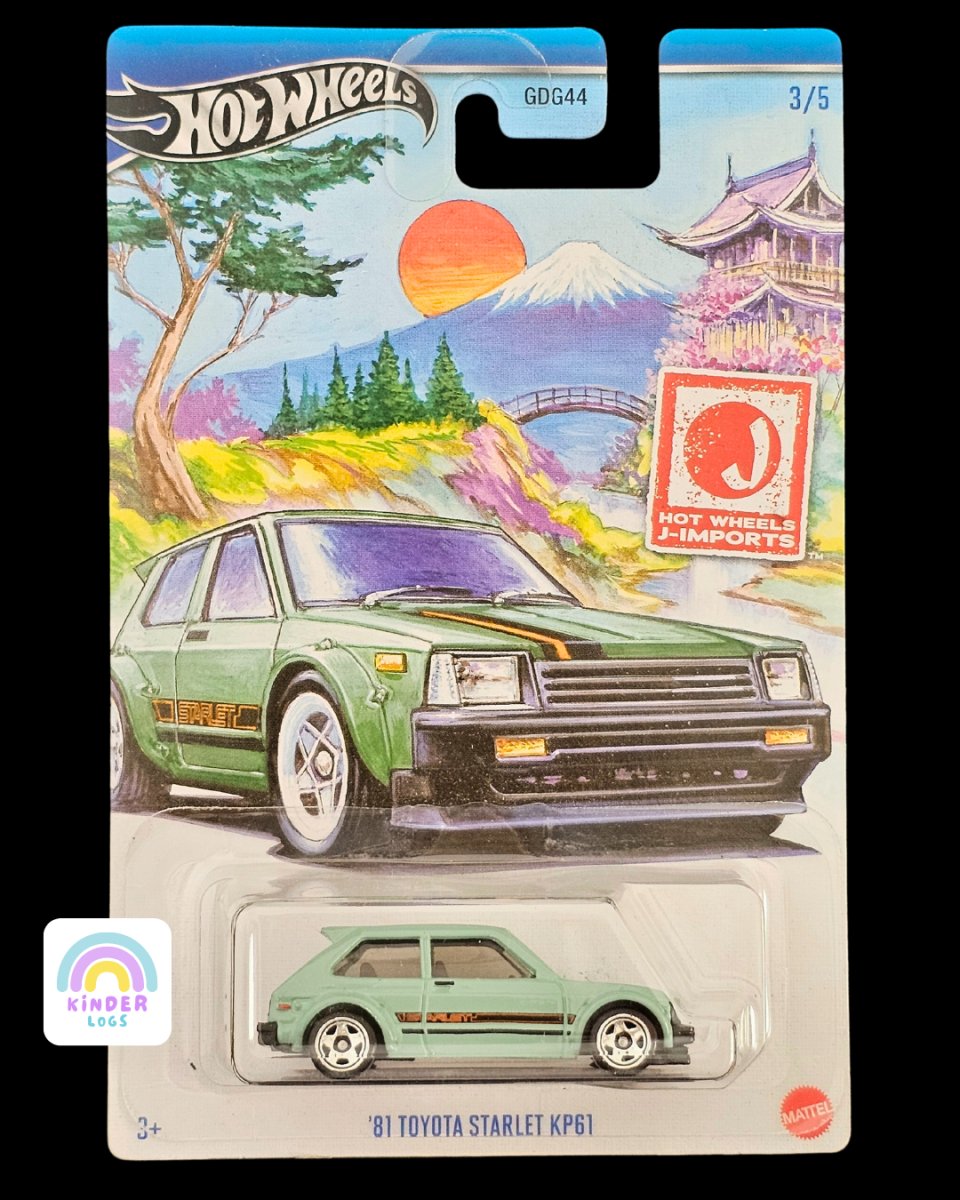 Hot Wheels 1981 Toyota Starlet KP61 - HW J - Imports - Kinder Logs
