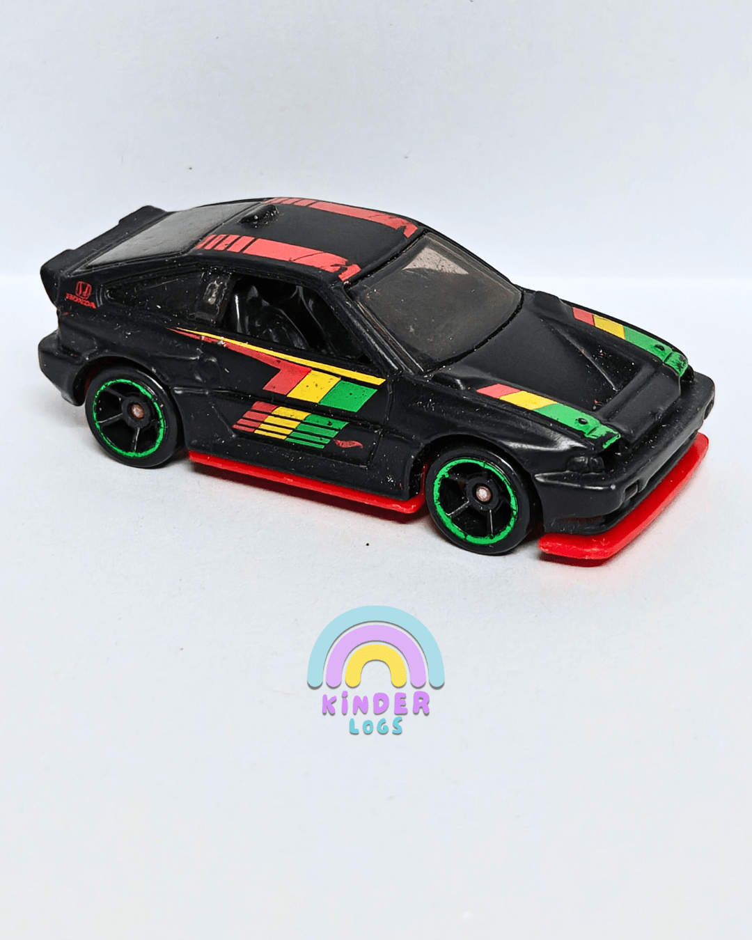 Hot Wheels 1985 Honda CR - X Turbo - Black (Pre - Owned Car) - Kinder Logs