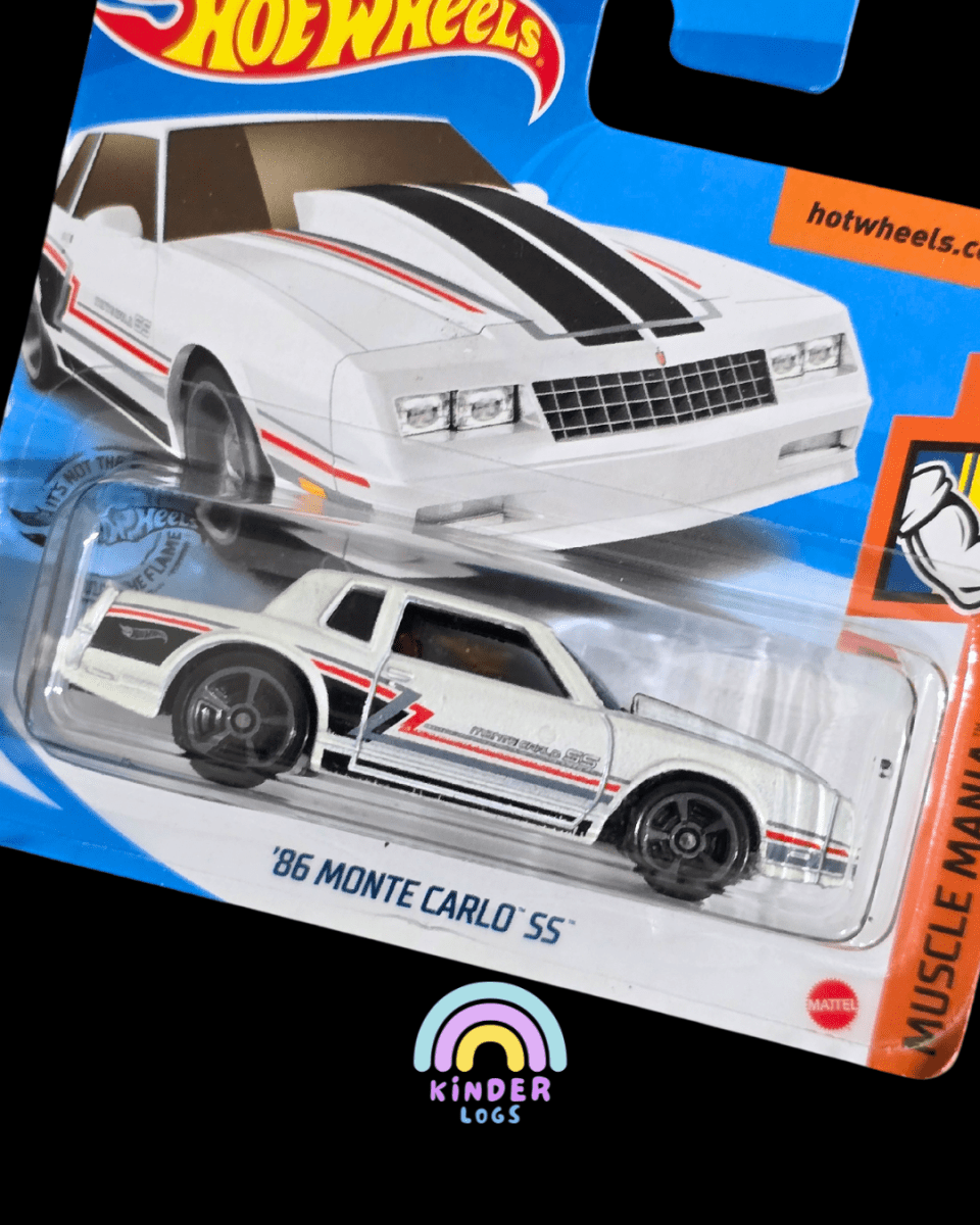 Hot Wheels 1986 Chevy Monte Carlo SS - Short Card (Imported) - Kinder Logs