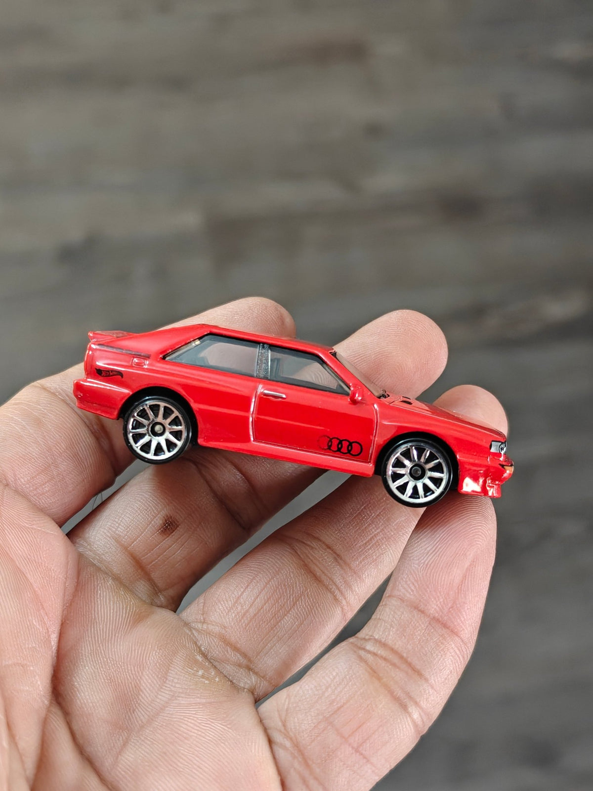 Hot Wheels 1987 Audi Quattro - Red Imported (Uncarded - New) - Kinder Logs