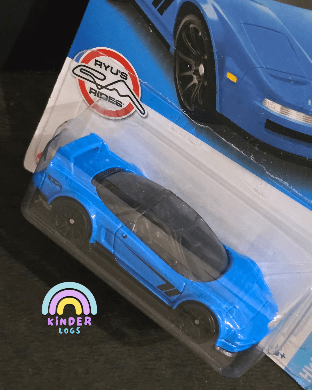 Hot Wheels 1990 Acura NSX - Blue (Imported) - Kinder Logs