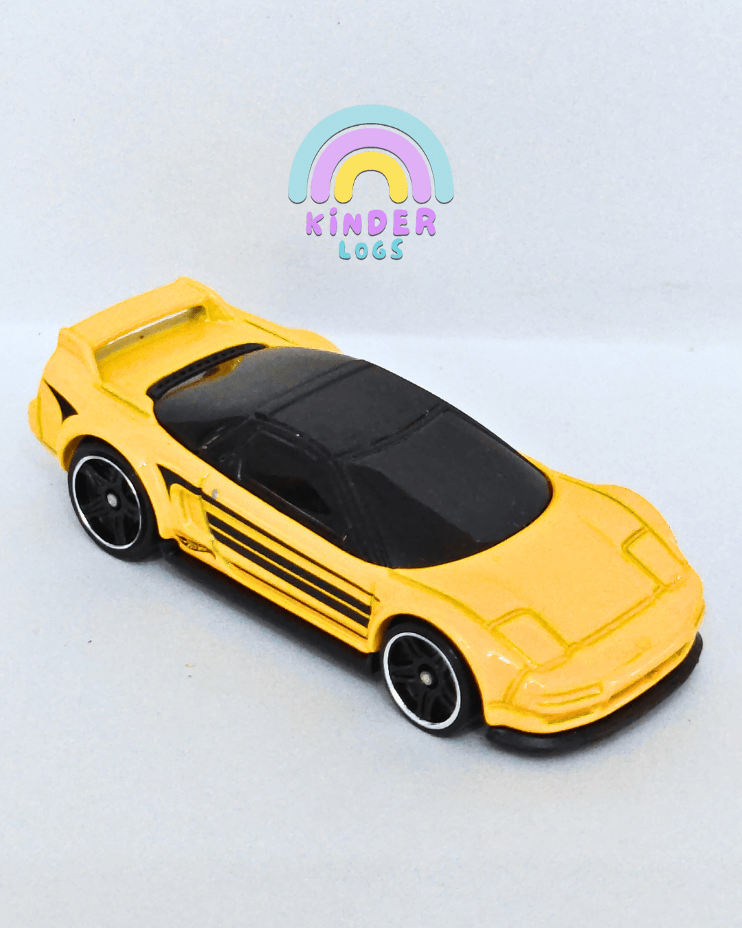 Hot Wheels 1990 Acura NSX Nightburnerz - Yellow (Uncarded - New) - Kinder Logs