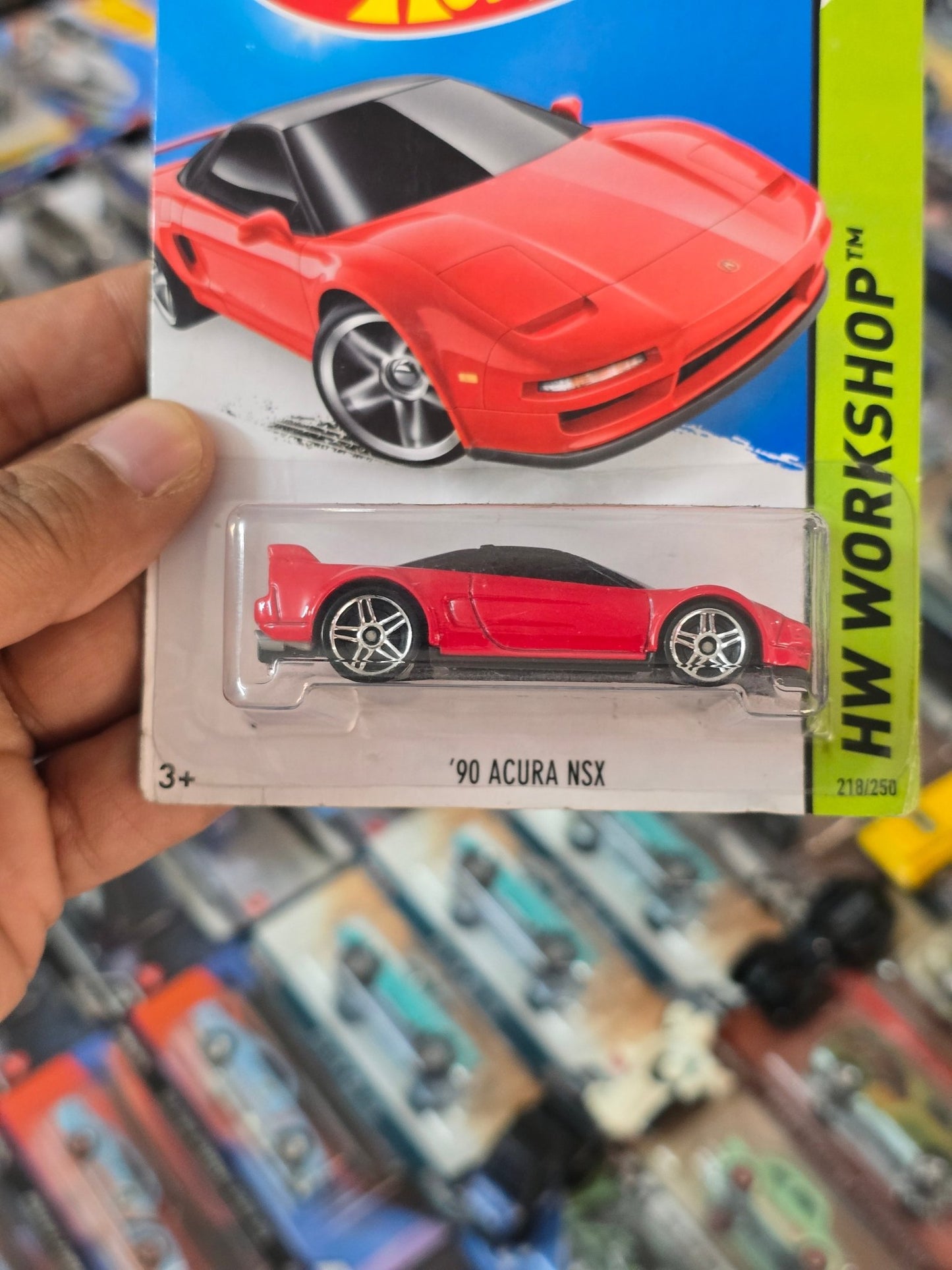 Hot Wheels 1990 Acura NSX - Red (2015 Card) - Kinder Logs