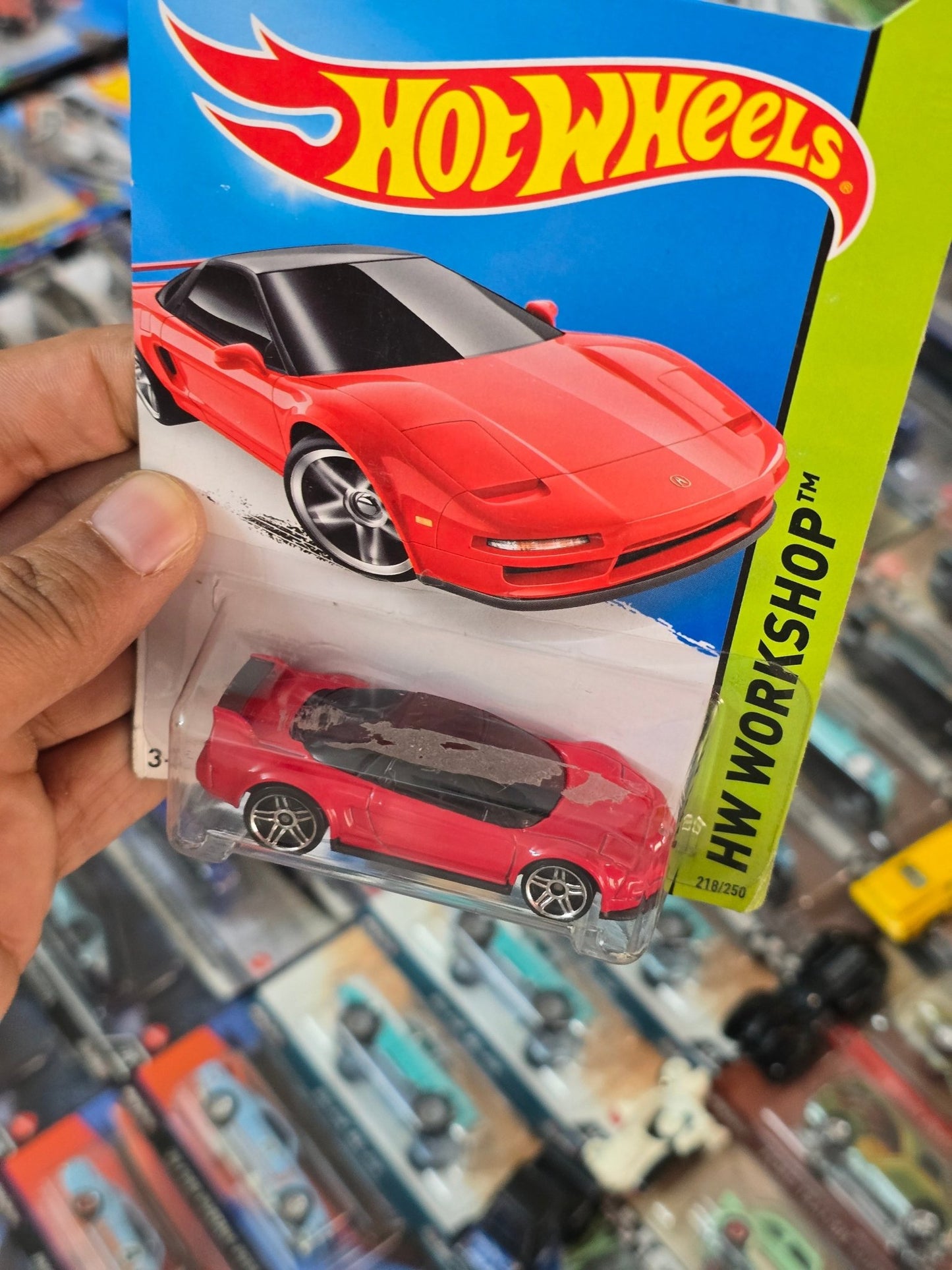 Hot Wheels 1990 Acura NSX - Red (2015 Card) - Kinder Logs