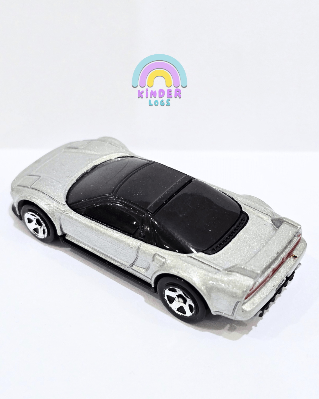 Hot Wheels 1990 Acura NSX - Silver (Uncarded) - Kinder Logs
