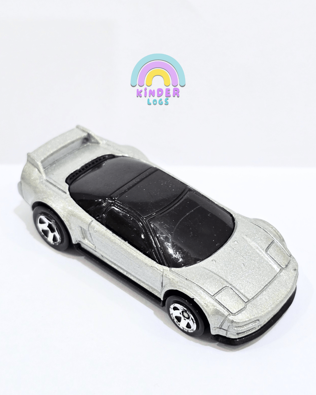 Hot Wheels 1990 Acura NSX - Silver (Uncarded) - Kinder Logs