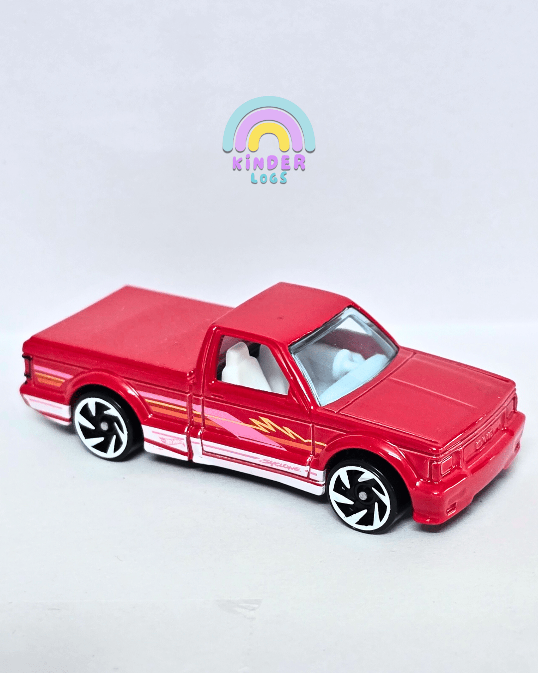 Hot Wheels 1991 GMC Syclone - Red With White Graphics (Uncarded - New) - Kinder Logs