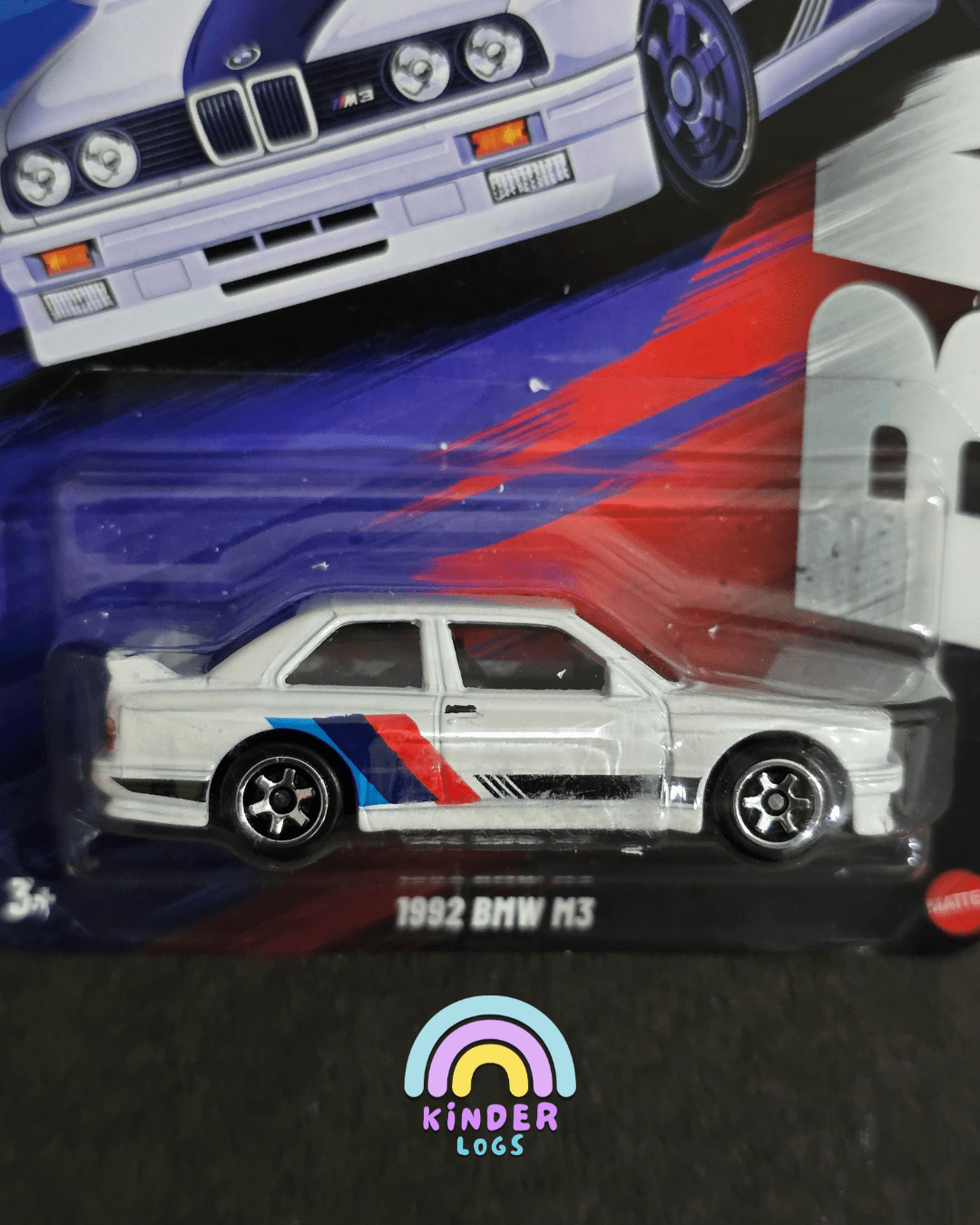 Hot Wheels 1992 BMW M3 - Silver Series (Imported) - Kinder Logs
