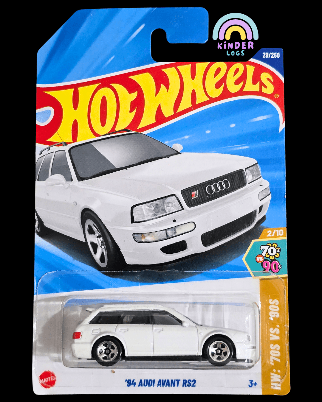 Hot Wheels 1994 Audi Avant RS2 - White (Imported) - Kinder Logs