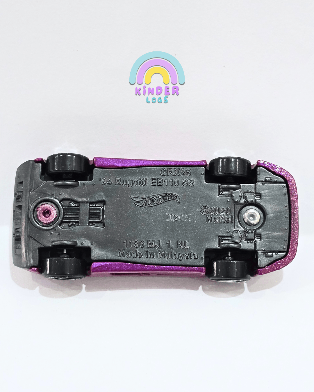 Hot Wheels 1994 Bugatti EB110 SS - Purple (Uncarded) - Kinder Logs