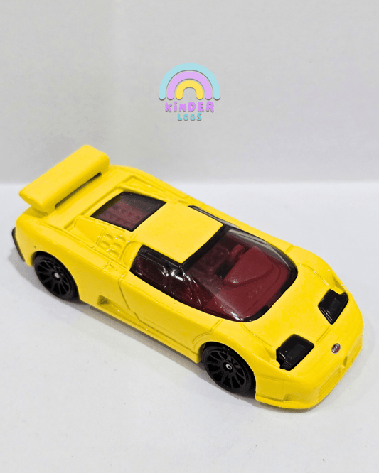 Hot Wheels 1994 Bugatti EB110 SS - Yellow (Uncarded) - Kinder Logs