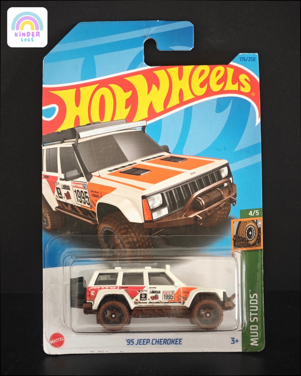 Hot Wheels 1995 Jeep Cherokee SUV (Mud studs) - Kinder Logs