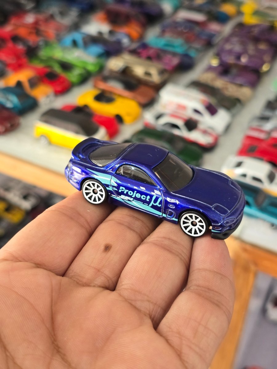 Hot Wheels 1995 Mazda RX - 7 - Blue (Uncarded) - Kinder Logs