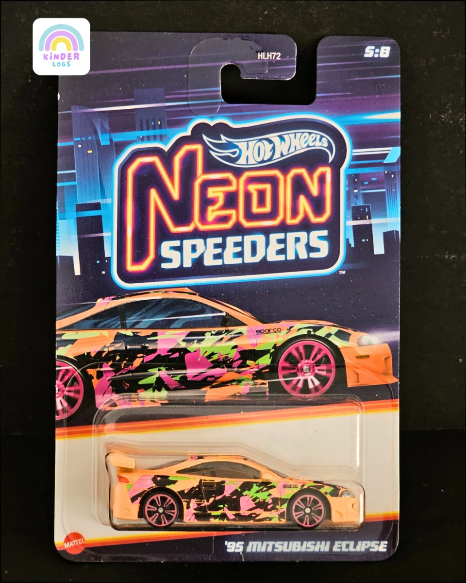 Hot Wheels 1995 Mitsubishi Eclipse - Neon Speeders - Kinder Logs