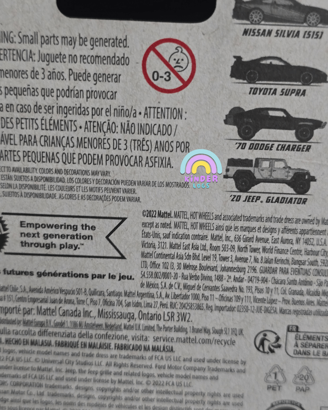 Hot Wheels 1995 Mitsubishi Eclipse - The Fast And The Furious - Kinder Logs