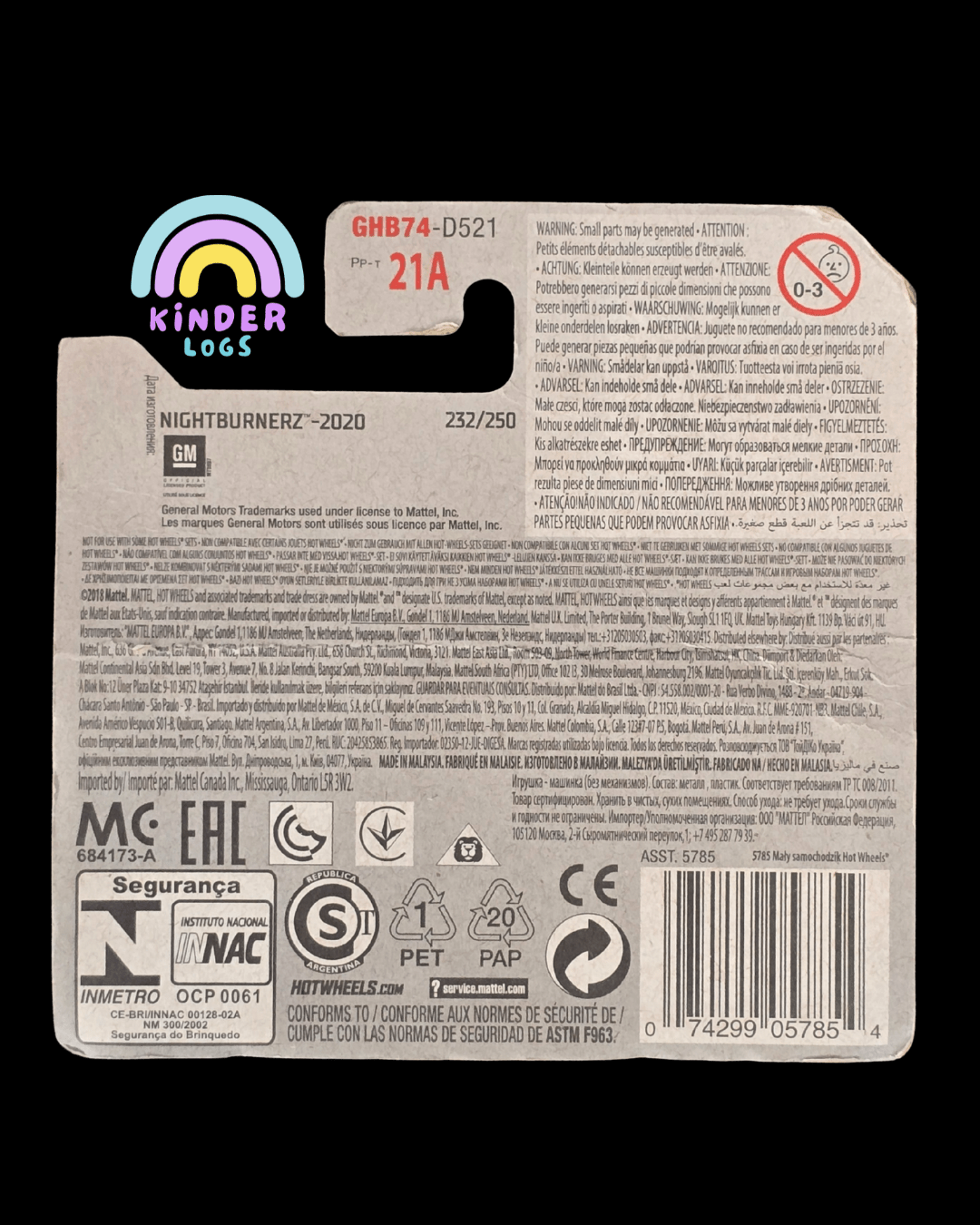 Hot Wheels 1996 Chevrolet Impala SS - Black (2018 Creased Short Card) - Kinder Logs