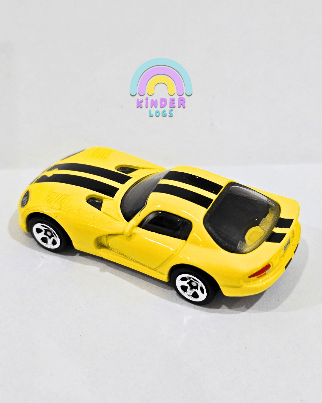 Hot Wheels 1996 Dodge Viper GTS - Yellow (Uncarded - New) - Kinder Logs