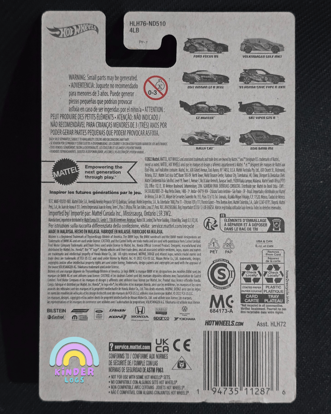 Hot Wheels 1999 Honda Civic Type R (EK9) - Neon Speeders (Imported) - Kinder Logs