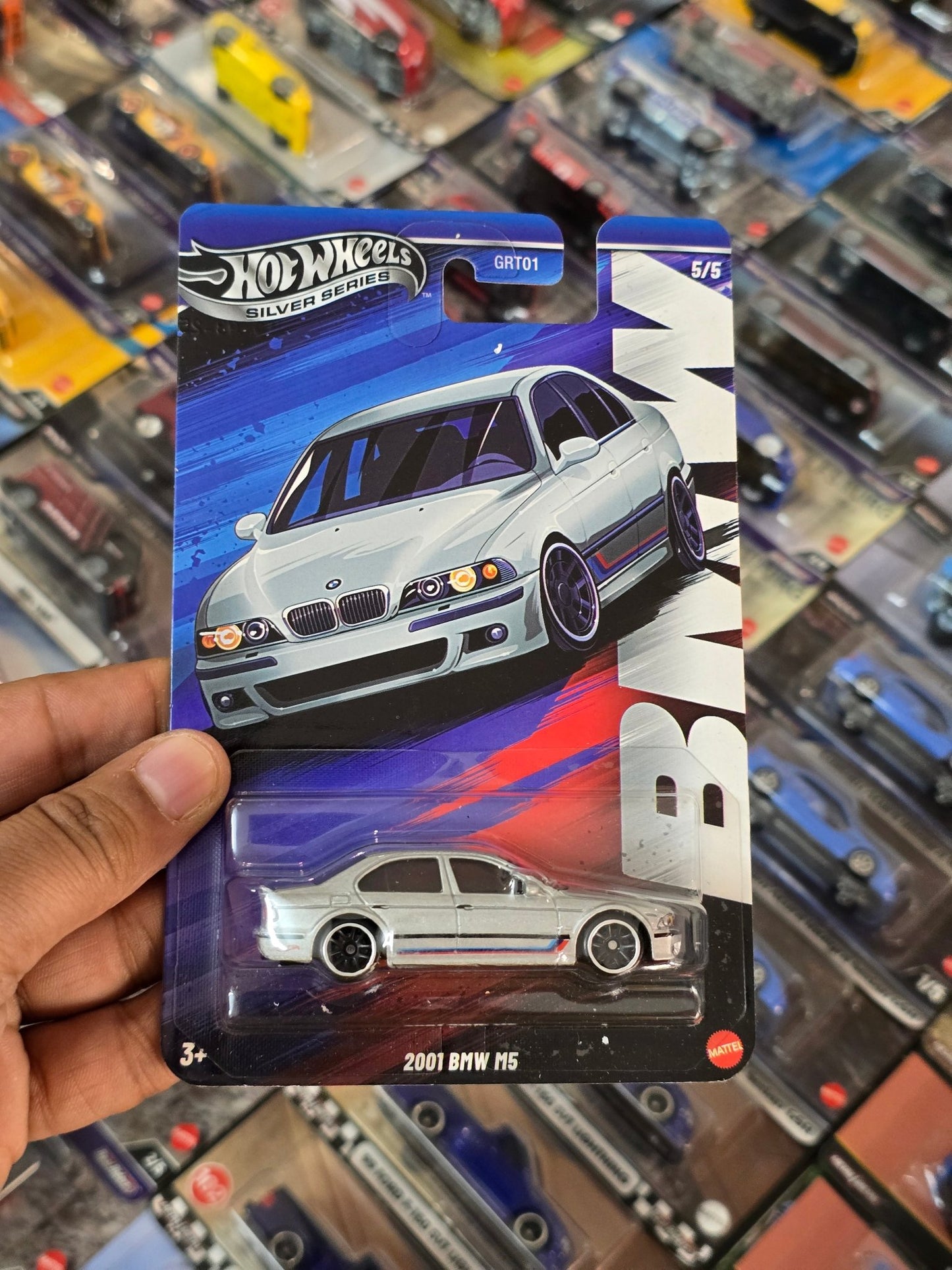Hot Wheels 2001 BMW M5 - Silver Series (Imported) - Kinder Logs