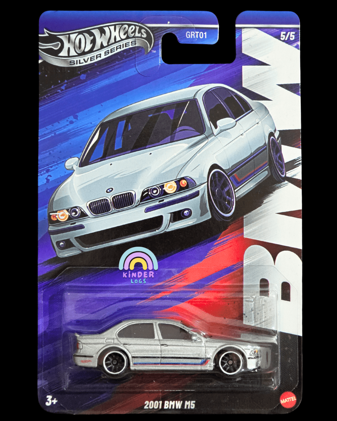 Hot Wheels 2001 BMW M5 - Silver Series (Imported) - Kinder Logs