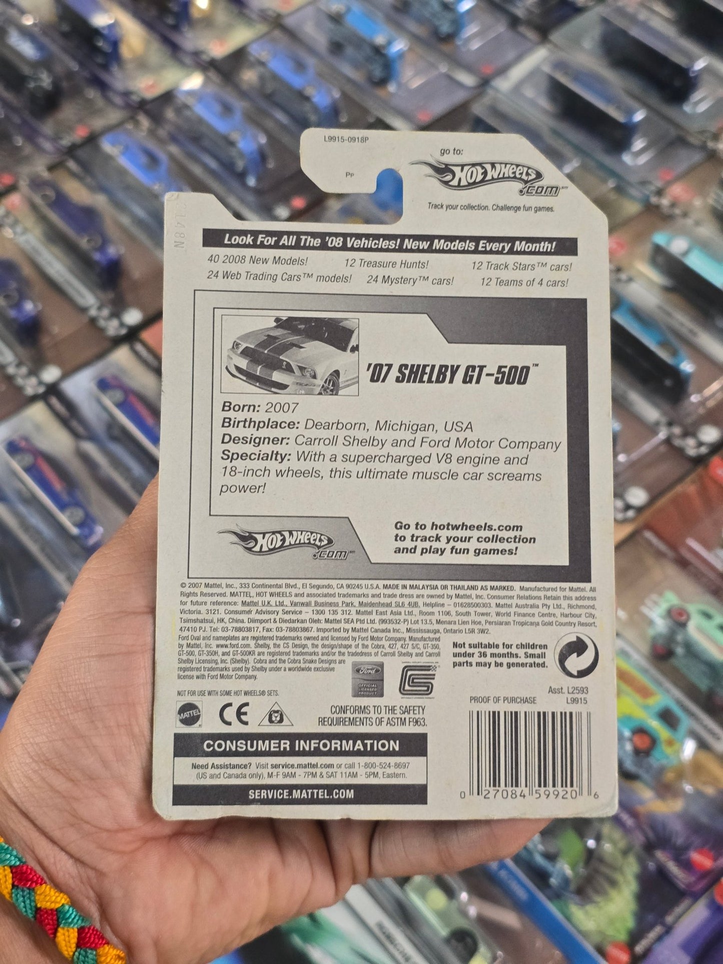 Hot Wheels 2007 Shelby Ford Mustang GT - 500 (Rare) - Kinder Logs