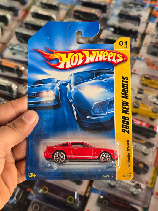 Hot Wheels 2007 Shelby Ford Mustang GT - 500 (Red) - Kinder Logs