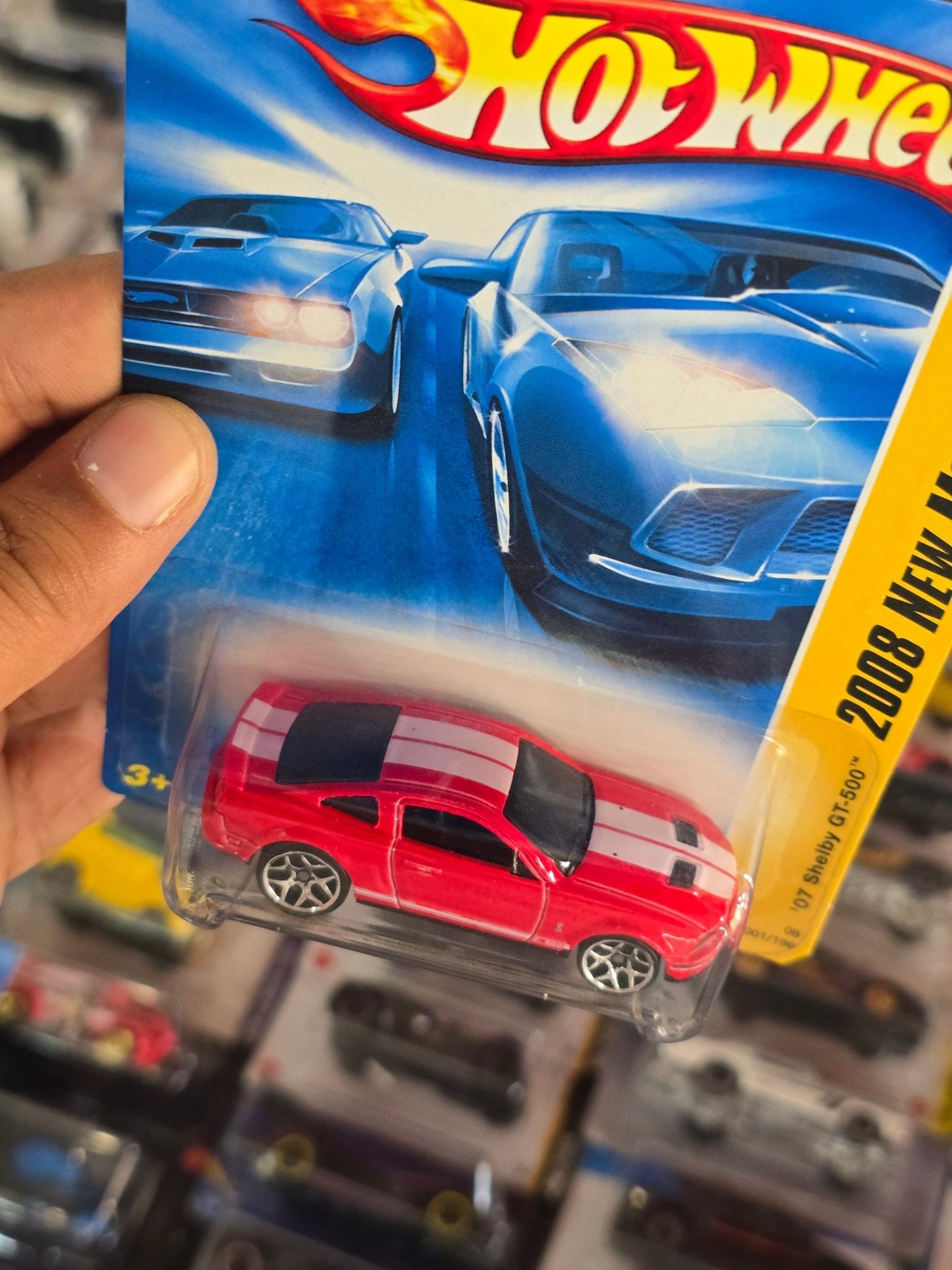 Hot Wheels 2007 Shelby Ford Mustang GT - 500 (Red) - Kinder Logs