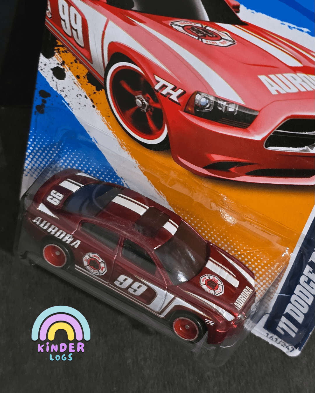 Hot Wheels 2011 Dodge Charger R/T Super Treasure Hunt (STH) - Imported - Kinder Logs