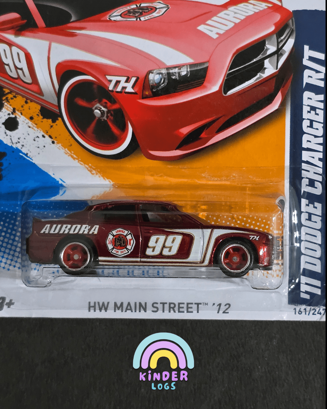 Hot Wheels 2011 Dodge Charger R/T Super Treasure Hunt (STH) - Imported - Kinder Logs