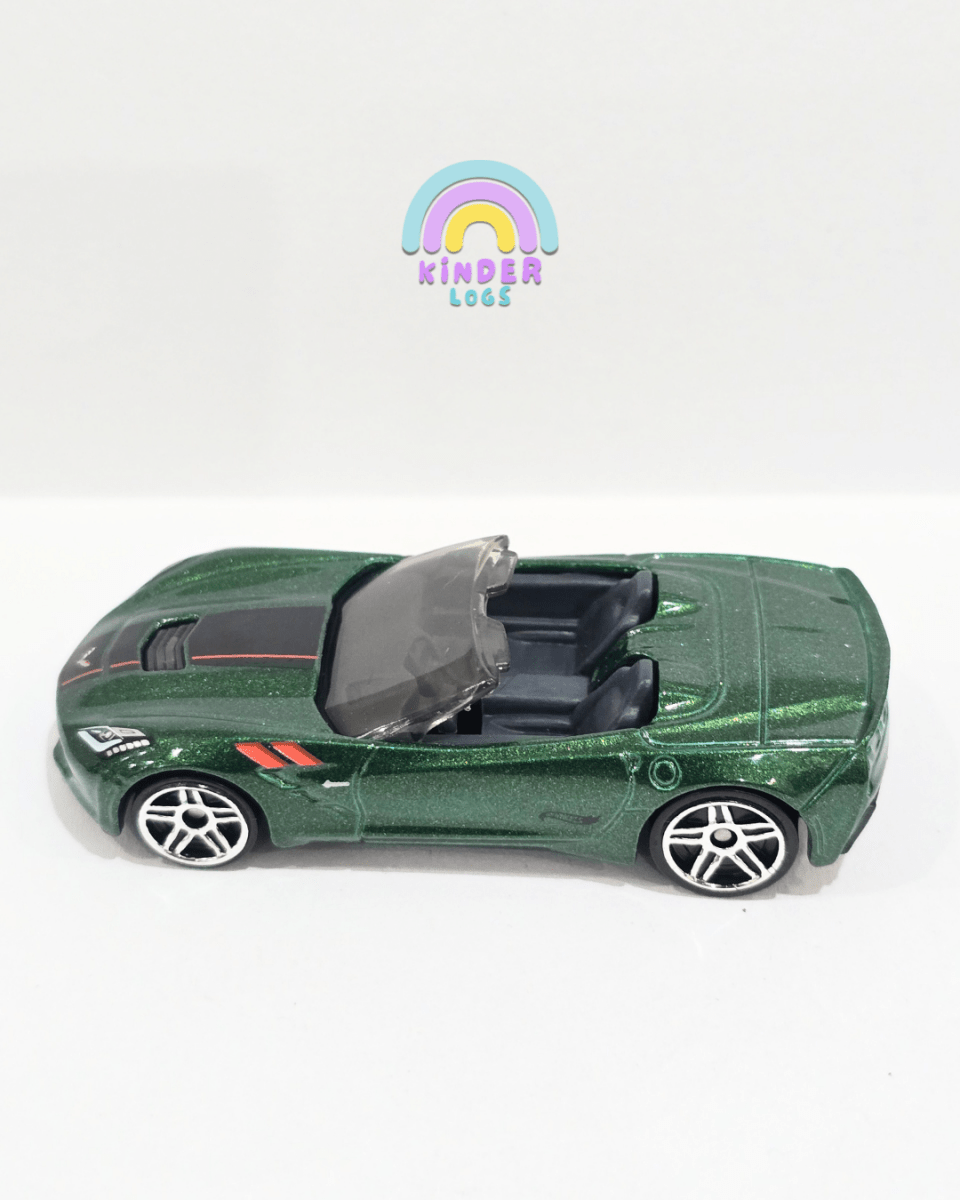 Hot Wheels 2014 Chevrolet Corvette Stingray - Green (Uncarded) - Kinder Logs