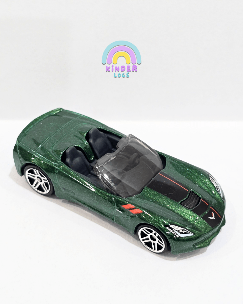 Hot Wheels 2014 Chevrolet Corvette Stingray - Green (Uncarded) - Kinder Logs