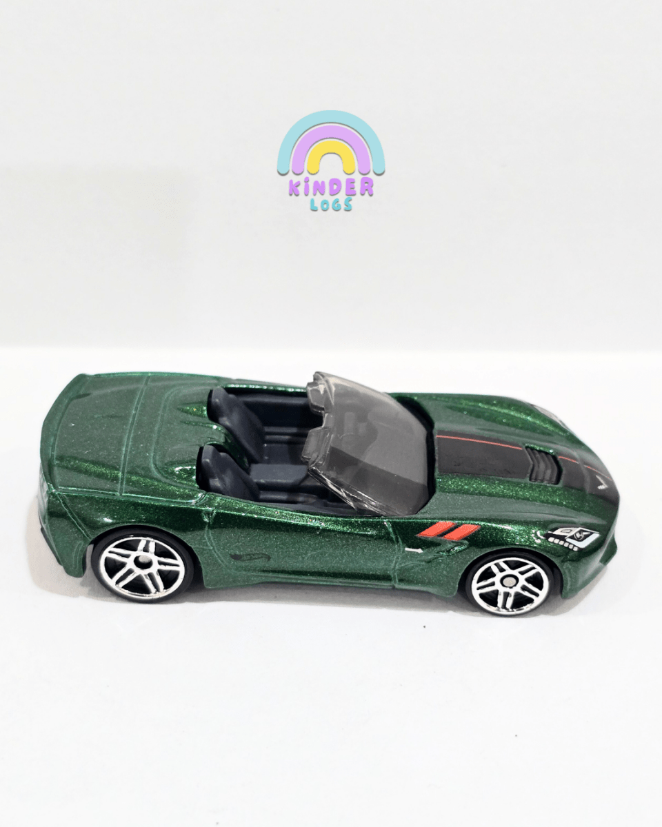 Hot Wheels 2014 Chevrolet Corvette Stingray - Green (Uncarded) - Kinder Logs