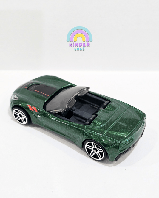 Hot Wheels 2014 Chevrolet Corvette Stingray - Green (Uncarded) - Kinder Logs