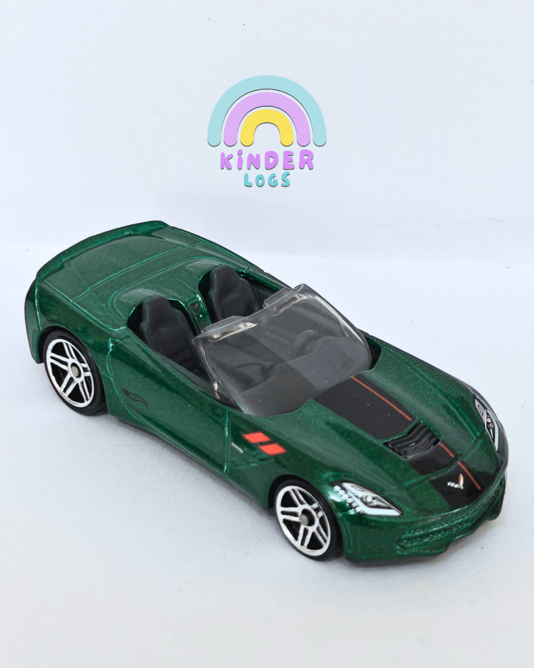 Hot Wheels 2014 Chevrolet Corvette Stingray - Green (Uncarded - New) - Kinder Logs